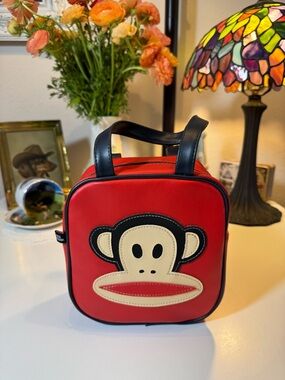 Paul Frank Red and Black Julius Monkey Square Mini Tote